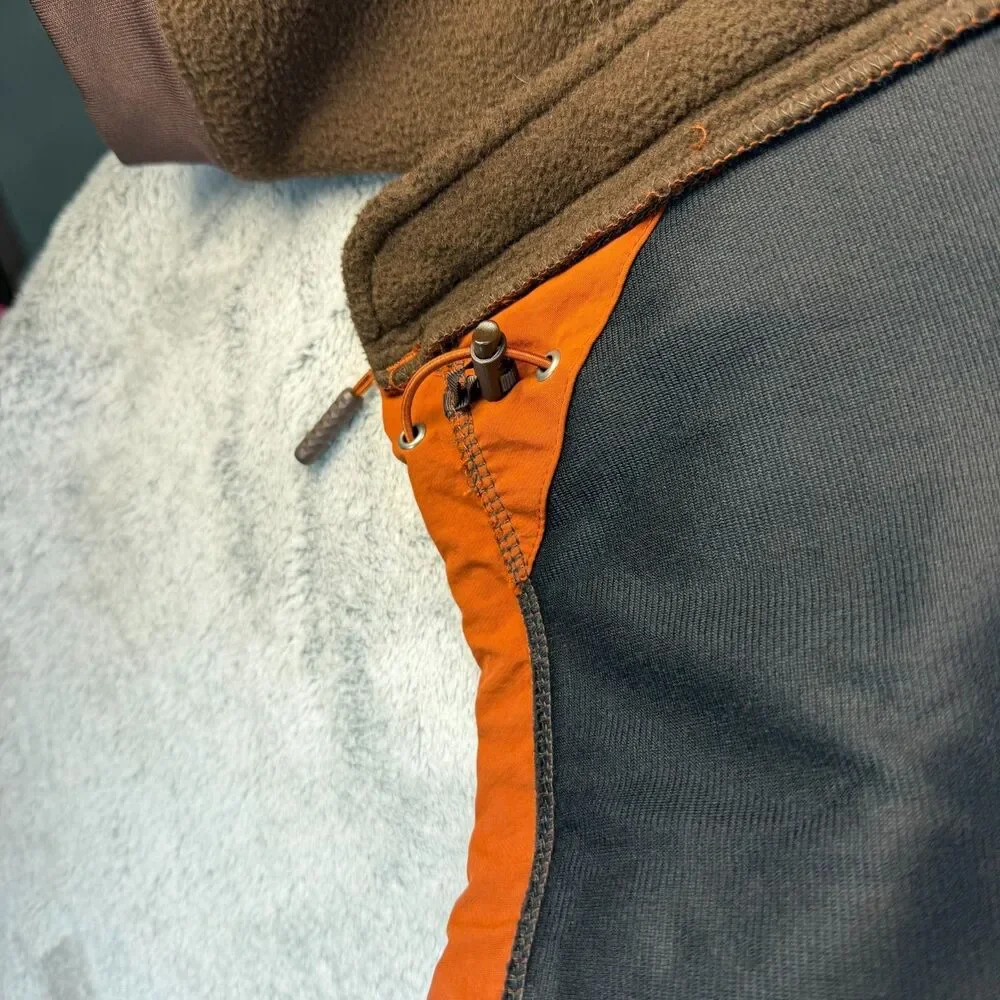 The North Face Fleece Jacket Mens XLT Brown Orange Full Zip Tall Outdoor Coat